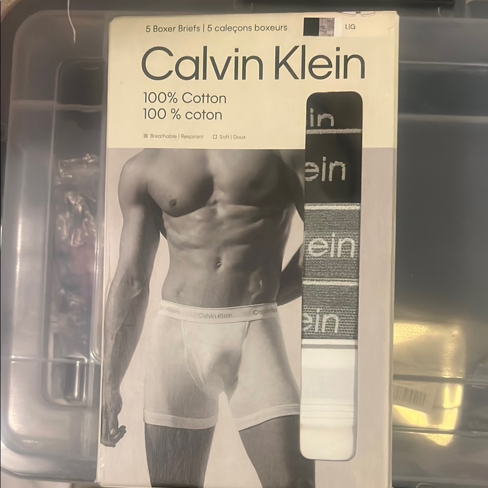 Calvin Klein 1 White 2 Gray and 2 Black Boxer Briefs Cotton Comfort
